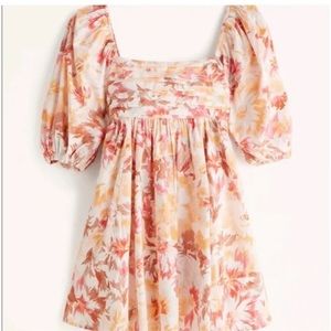 Abercrombie & Fitch Emerson Poplin Puff Sleeve Mini Dress size Medium
